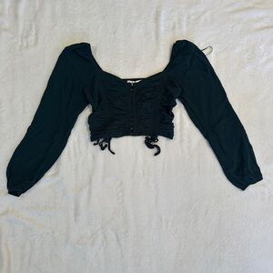 Elodie Black Ruched Blouse